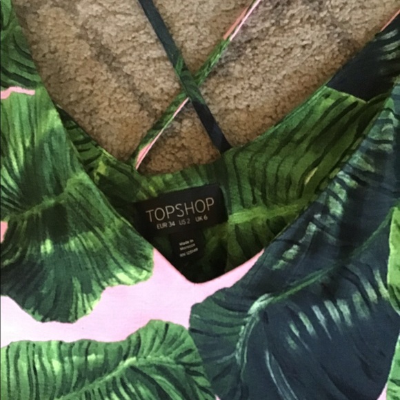 Pink leaf Topshop mini dress - Picture 4 of 4